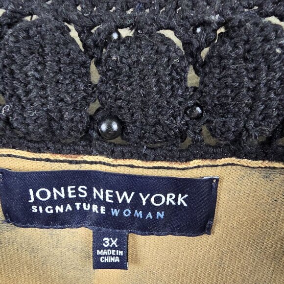 Jones New York Signature Woman 3X Tank Top Black/Beige Animal Print - Picture 3 of 6